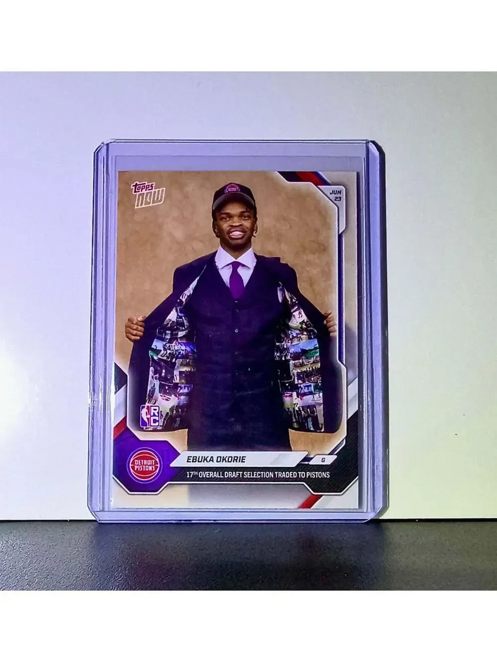 Ebuka Okorie Rookie 2026-27 Topps NBA Draft #EOKO Card Detroit Pistons